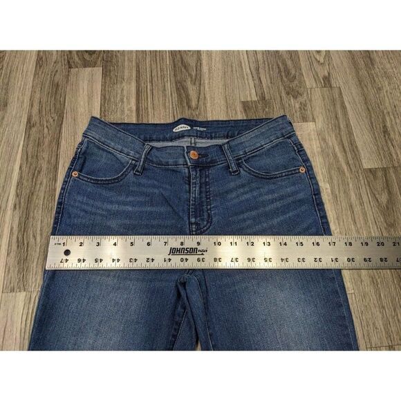 (3/$35) Old Navy Womens Size 4 Super Skinny Mid Rise Whiskered Denim Blue Jeans - Picture 7 of 10